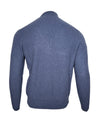 FIORONI CASHMERE MEN'S SCALE KNIT 1/4 ZIP SWEATER - DENIM