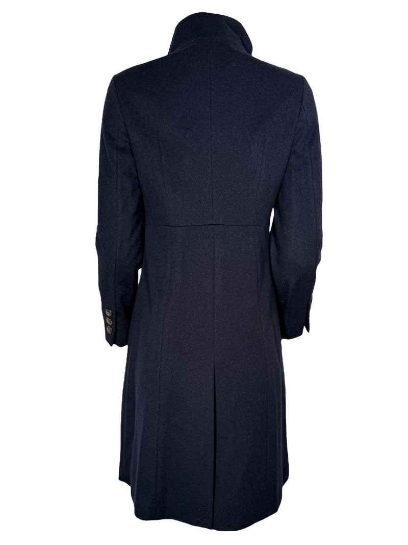 SAND COPENHAGEN CASHMERE BLEND PARKER COAT - NAVY