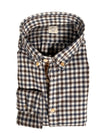 GMF 965 MEN'S SPORT SHIRT - NAVY/BROWN MID CHECK