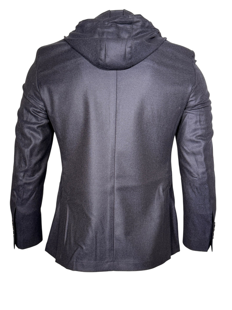 EMANUEL BERG WOOL/CASHMERE D-CONTRUCTED SHIRT JACKET - NAVY