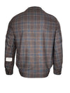 OARS & OLD IVY COLUMBO CASHMERE JACKET - BROWN/BLUE CHECK