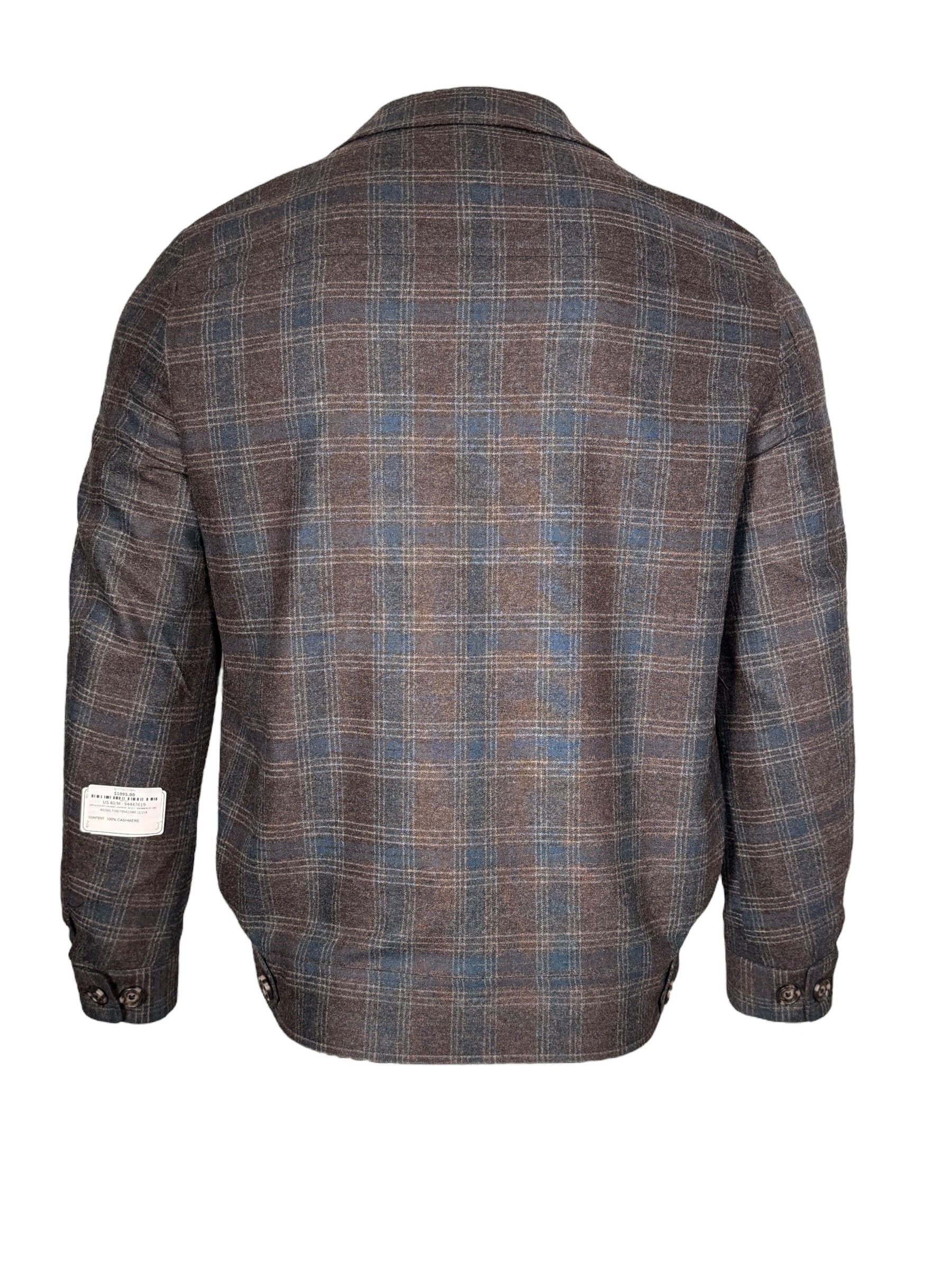 OARS & OLD IVY COLUMBO CASHMERE JACKET - BROWN/BLUE CHECK