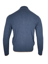 ADESI CASHMERE MEN'S TIPPED FULL ZIP SWEATER - MARE/FOAL