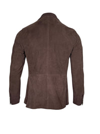 STEWART SUEDE BLAZER - DARK BROWN