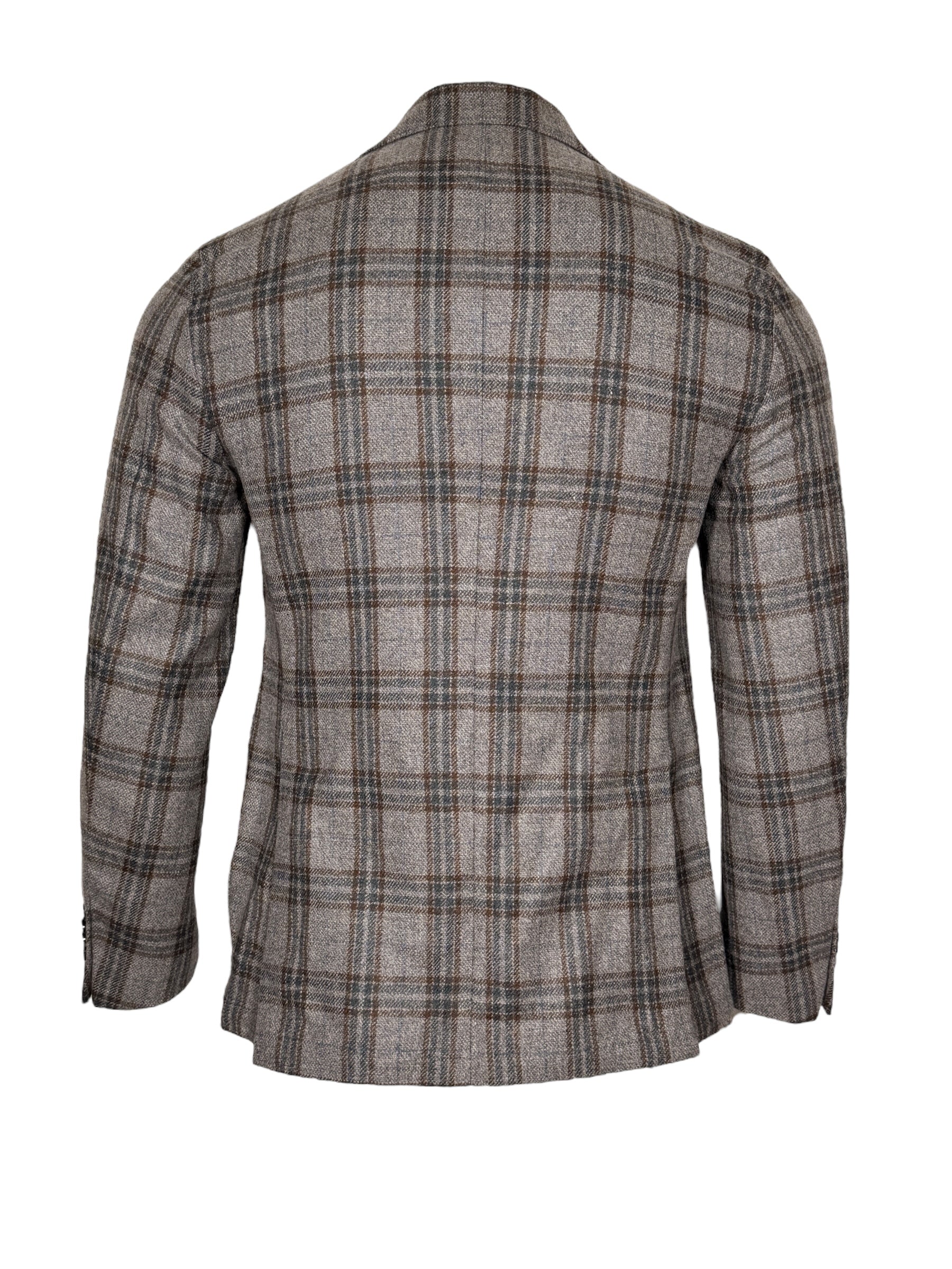 SARTORIA PARTENOPEA SPORT COAT - GREY/BLUE/BROWN CHECK PLAID