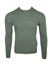 FRADI CASHMERE CREW TIPPED SWEATER - GREEN