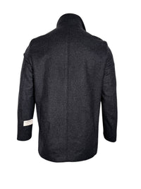 OARS & OLD IVY WOOL/CASHMERE COAT - NAVY DIAGONAL