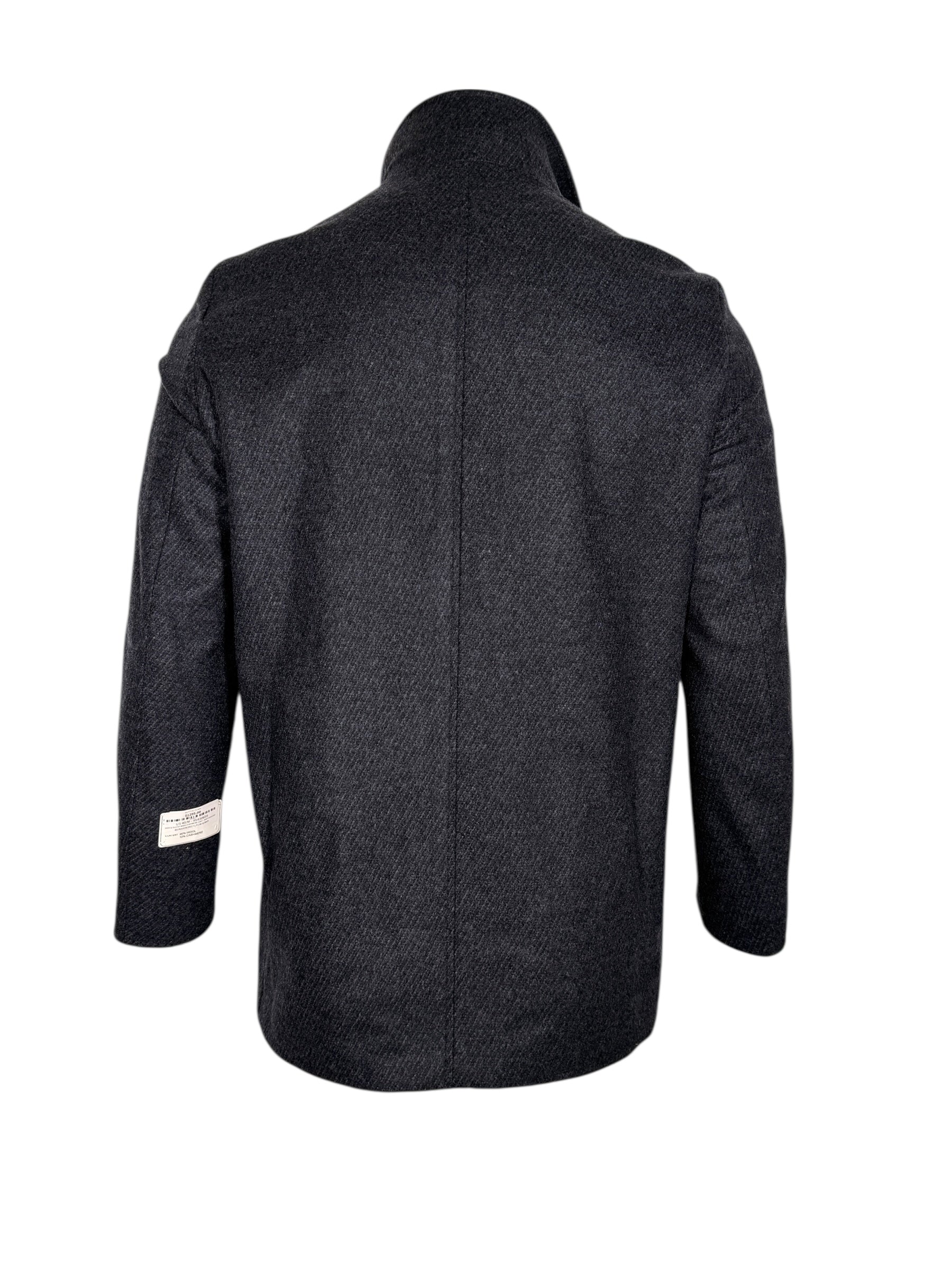 OARS & OLD IVY WOOL/CASHMERE COAT - NAVY DIAGONAL