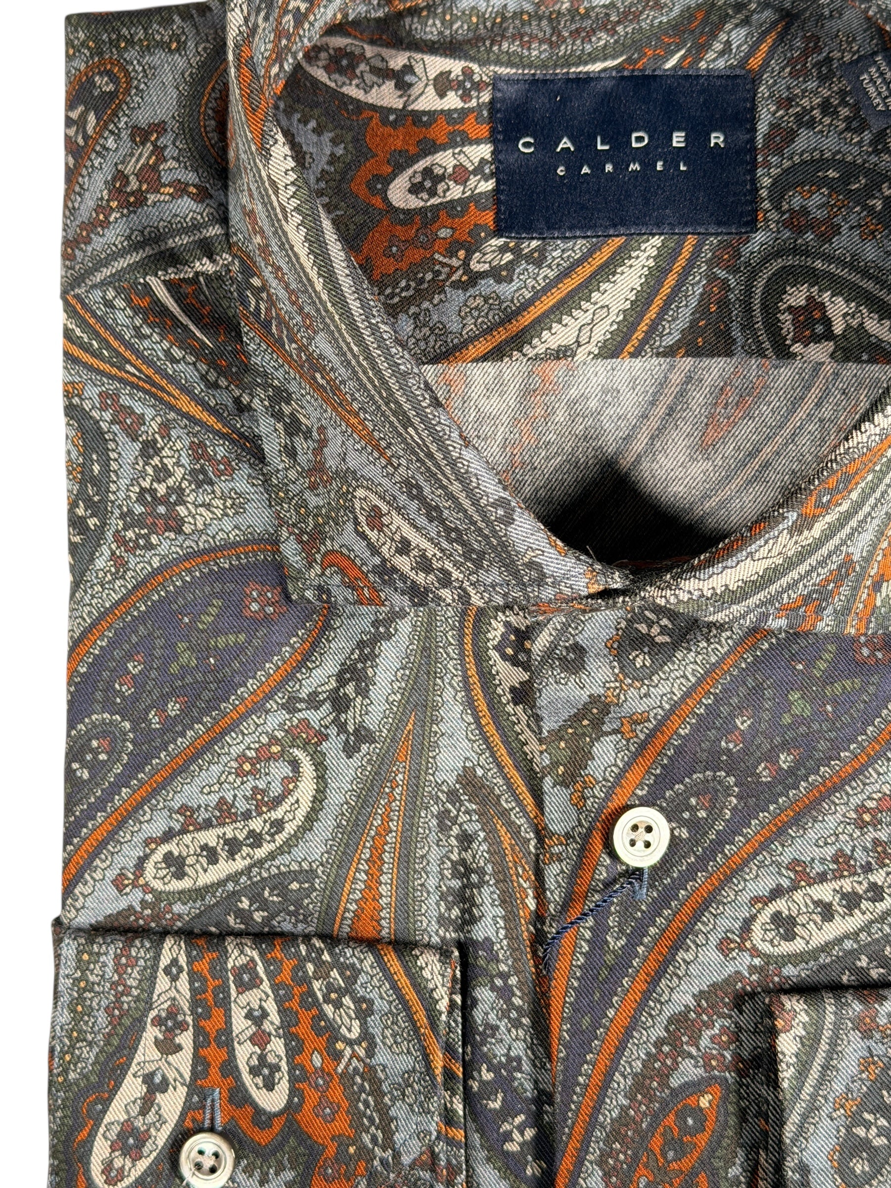 CALDER CARMEL MEN'S SHIRT - MADDER PAISLEY PRINT