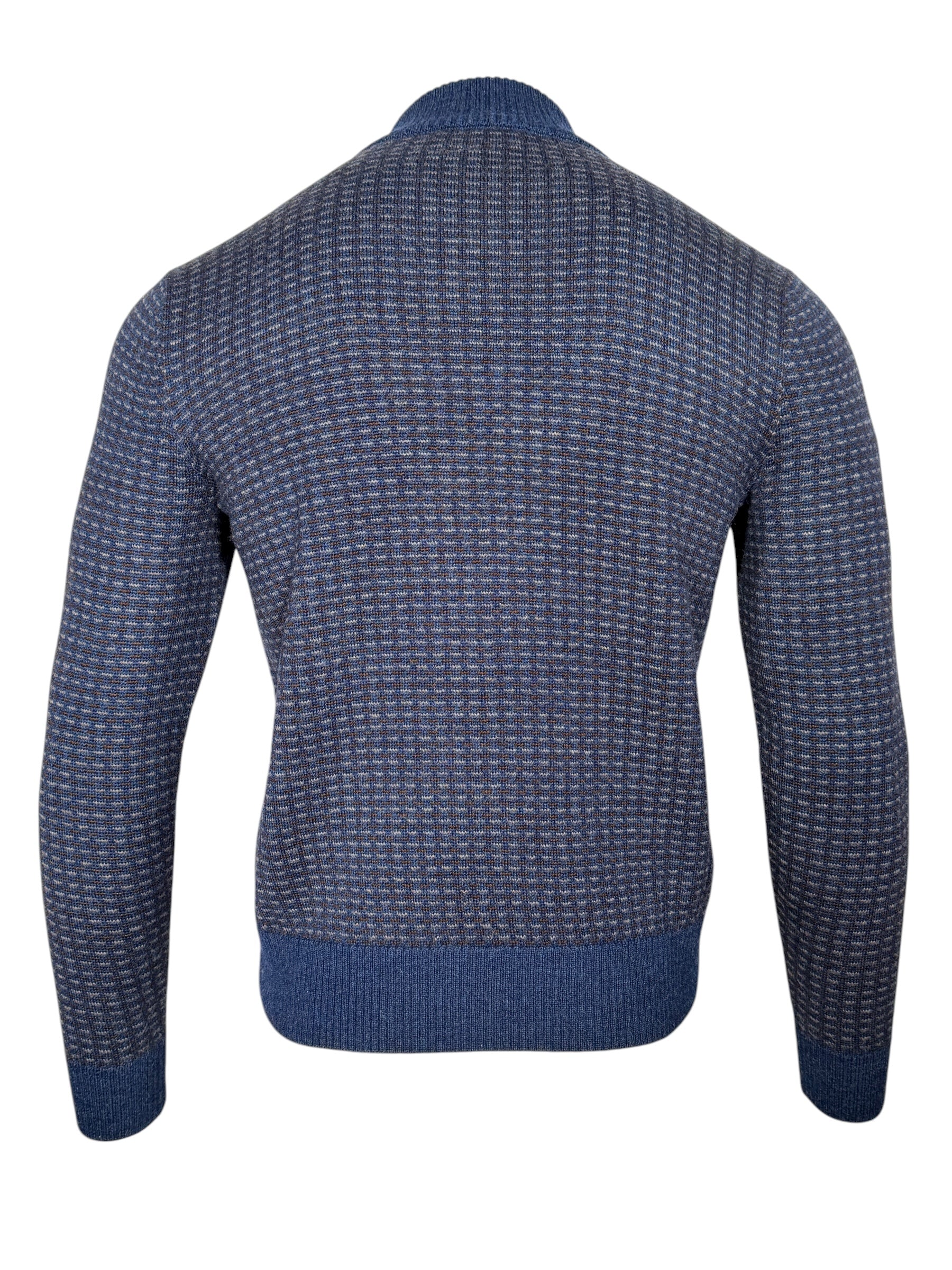 PERU UNLIMITED TRI COLOR 1/4 ZIP SWEATER - BLUE