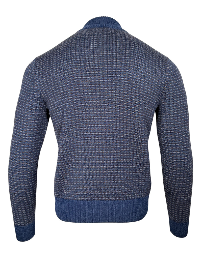 PERU UNLIMITED TRI COLOR 1/4 ZIP SWEATER - BLUE