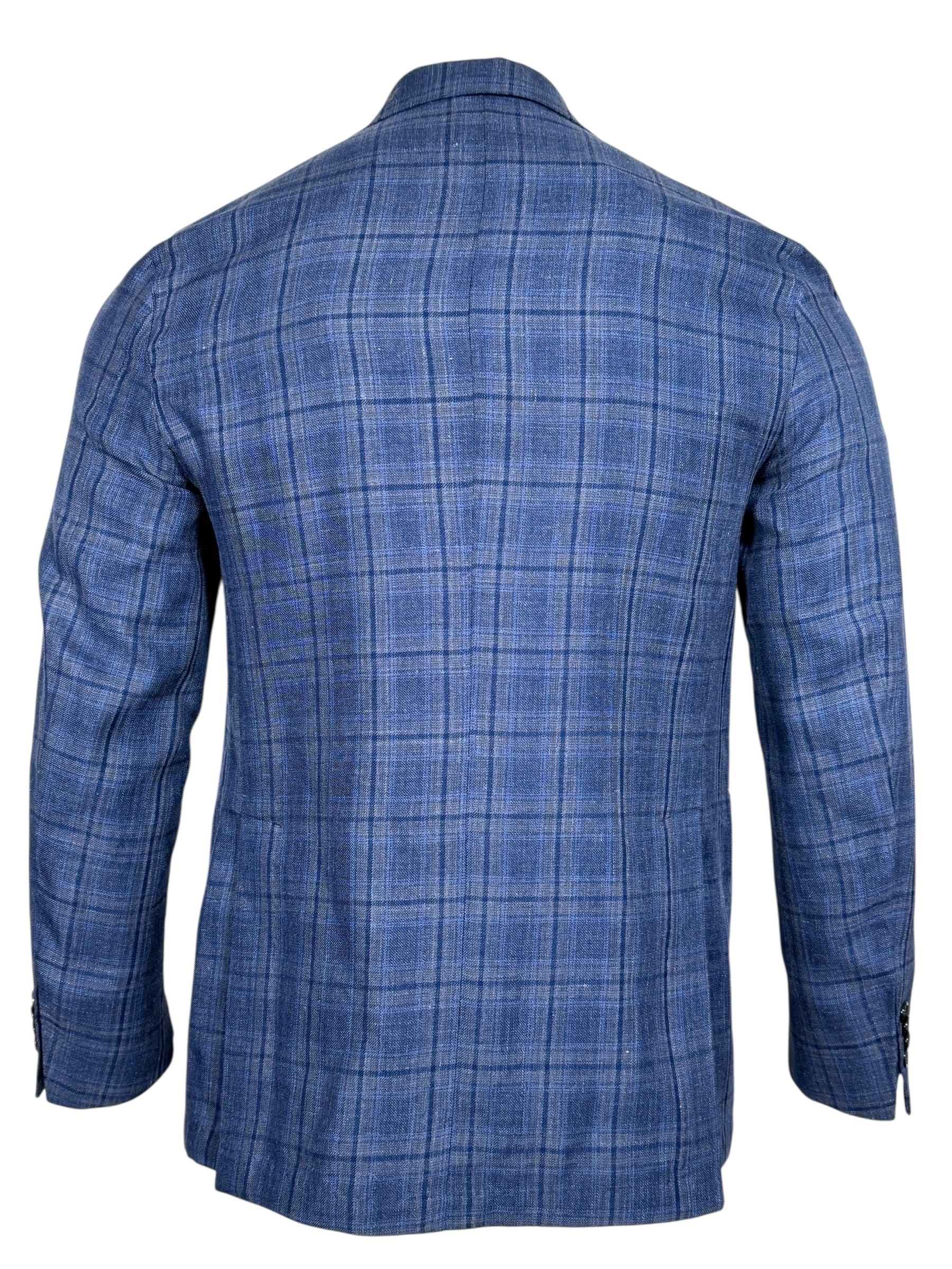 SARTORIA PARTENOPEA SPORT COAT - NAVY & BLUE PLAID