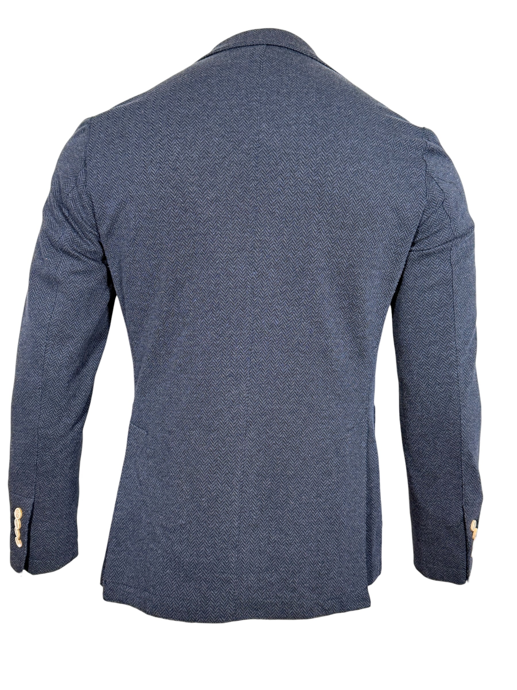 ELEVENTY MEN'S HERRINGBONE SPORT JACKET - BLUE