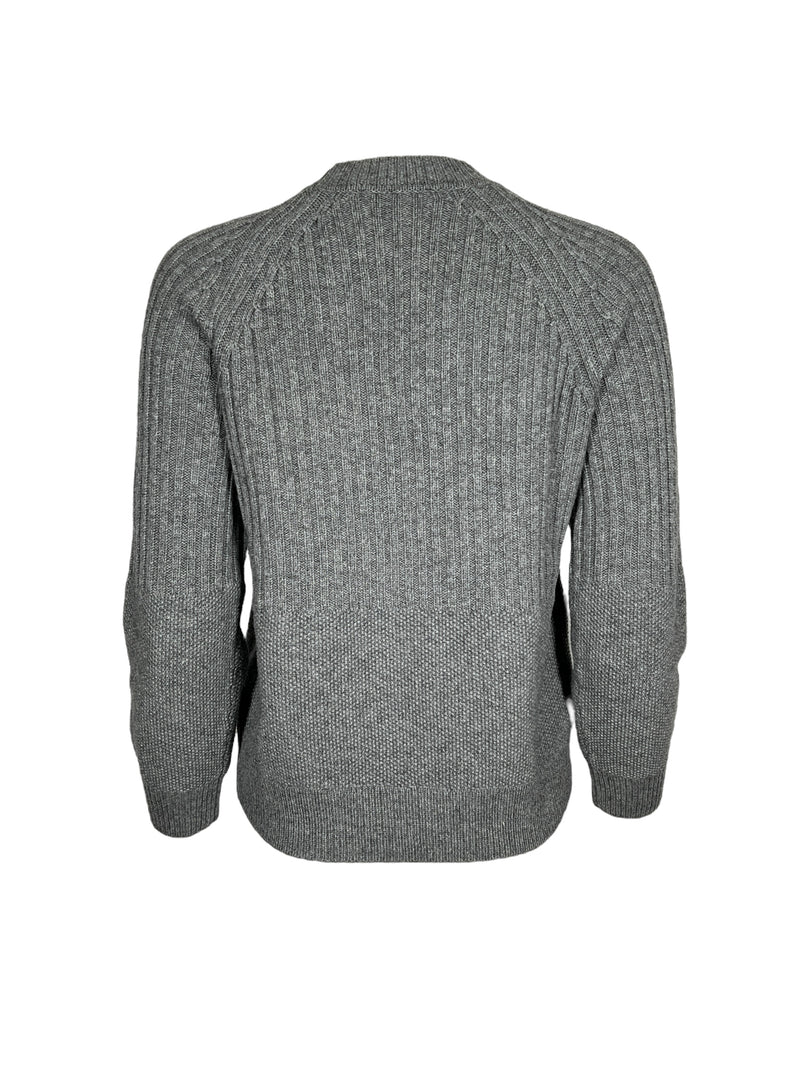 PUROTATTO SHOULDER DETAIL CREW SWEATER - GREY