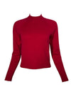 REPEAT CASHMERE RAGLAN MOCK SWEATER - RUBY