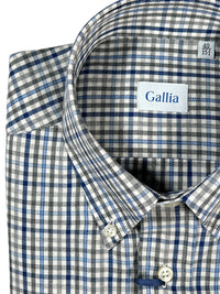 GALLIA MEN'S SHIRT - BLUE/GREY CHECK