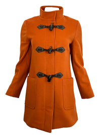 CINZIA ROCCA WOOL TOGGLE COAT - PUMPKIN