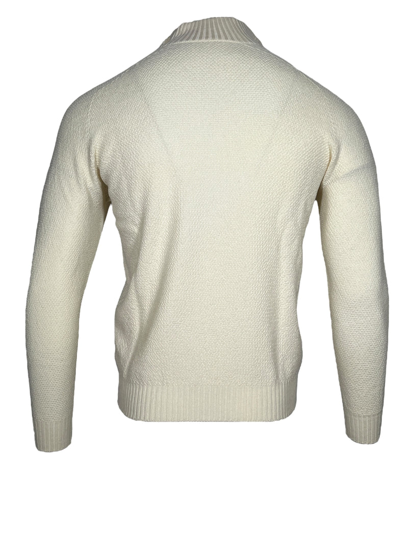 FLY3 REVERSIBLE 1/4 ZIP SWEATER - WINTER WHITE