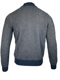 ADESI CASHMERE MEN'S DUAL TONE FULL ZIP SWEATER - CORSARO/SUGHERO