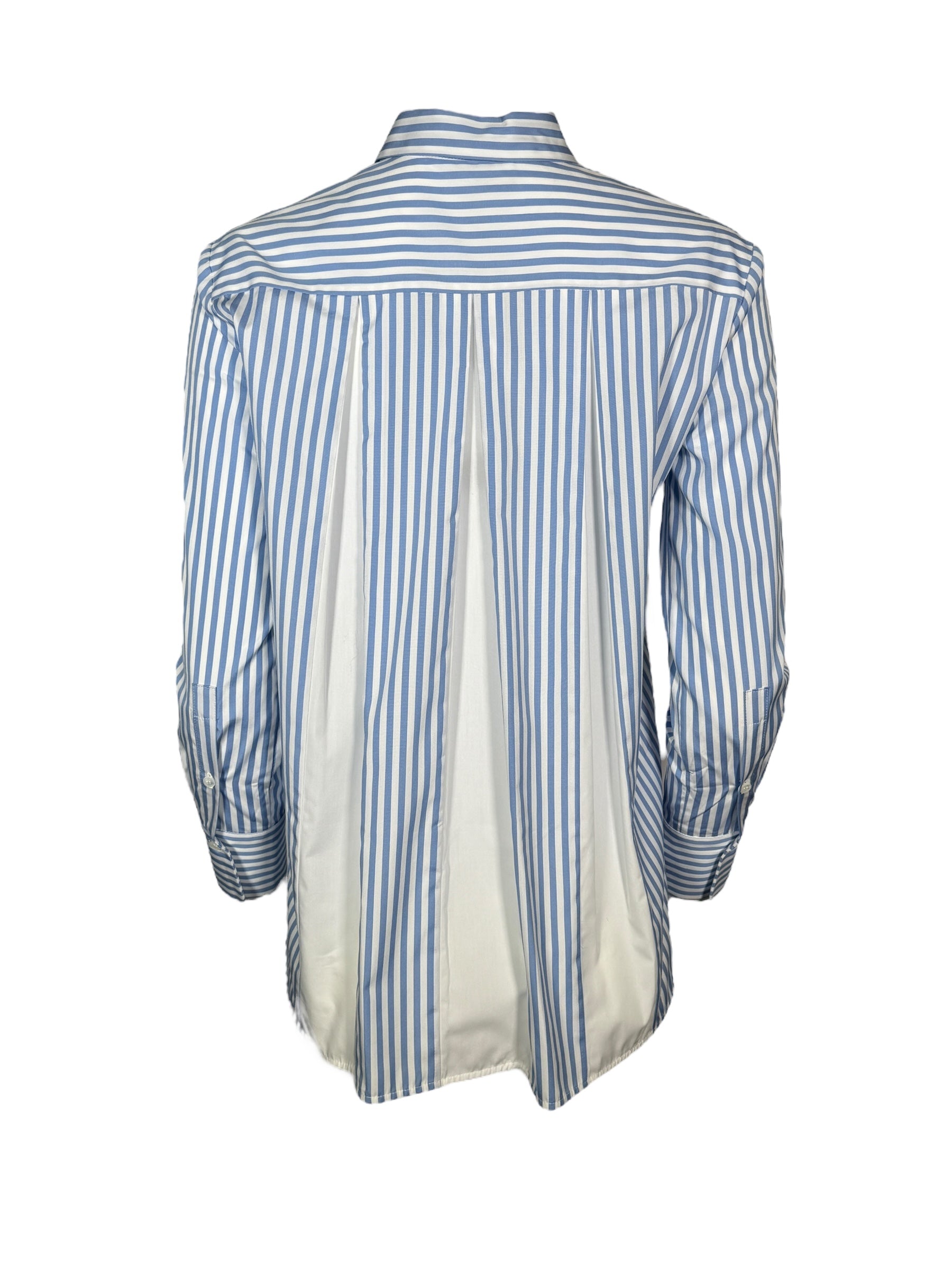 ROSSO 35 BACK PLEATED STRIPED SHIRT - LIGHT BLUE
