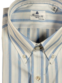 FINAMORE 1925 GIZA POPLIN SHIRT - LIGHT BLUE STRIPE