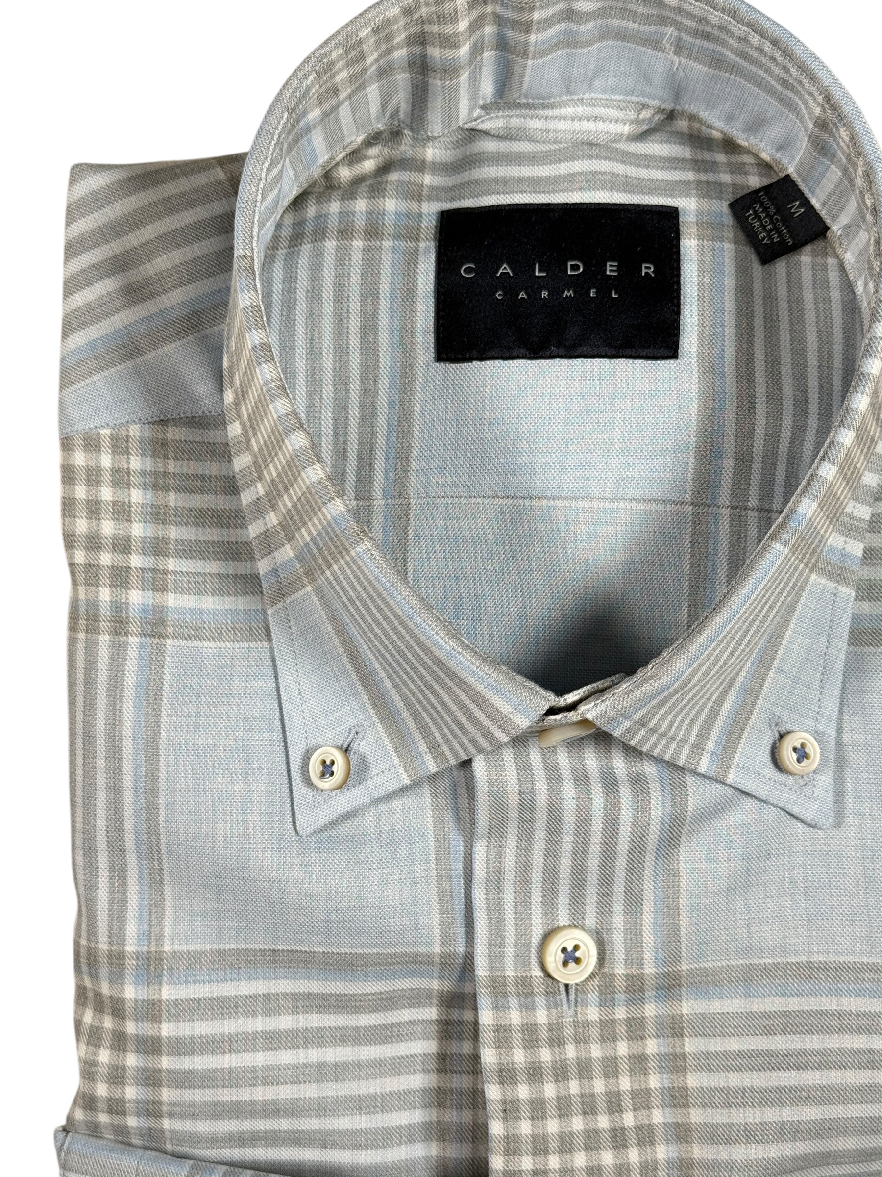 CALDER CARMEL MEN'S SHIRT - SKY BLUE CHECK PLAID