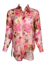 HUBERT GASSER FLORAL BACK SPLIT SHIRT - FUCSIA