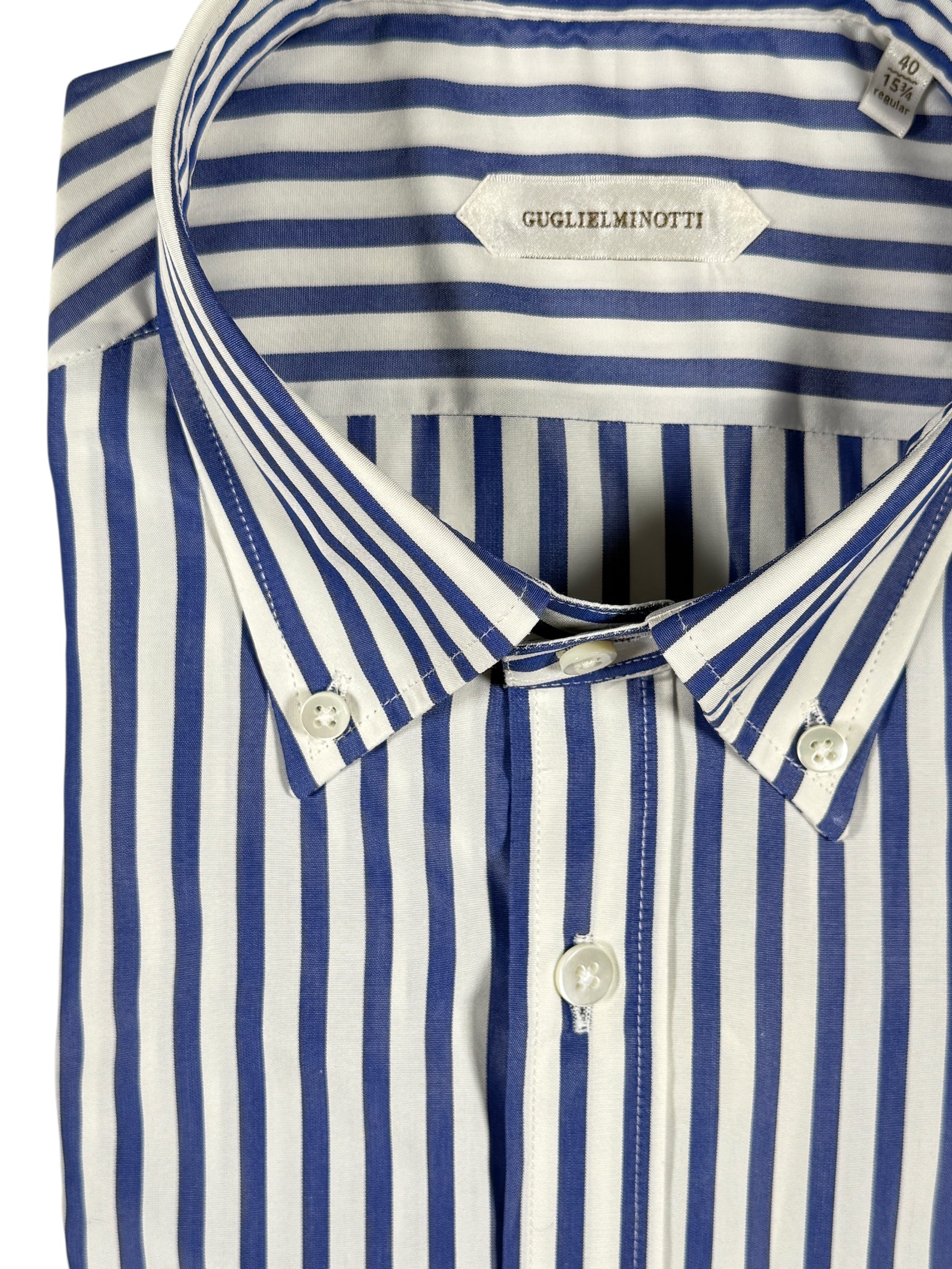 GUGLIELMINOTTI COTTON SHIRT - NAVY STRIPE