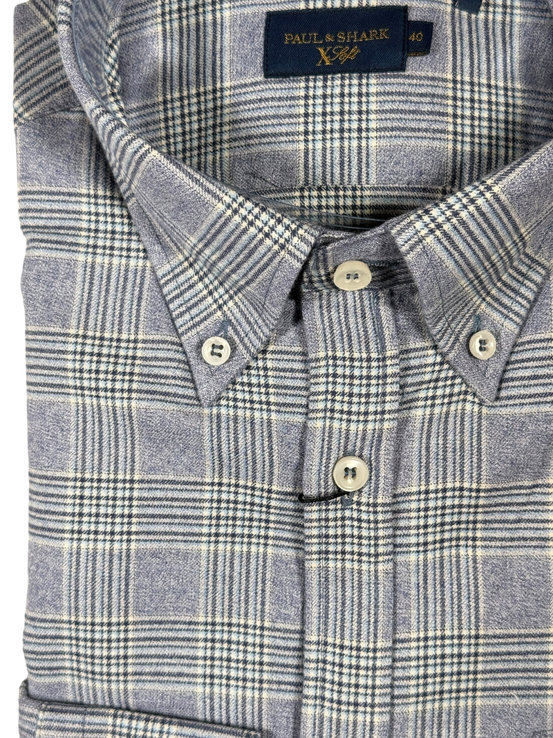 PAUL & SHARK MEN'S SHIRT - NAVY PLAID