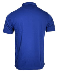 BUTTON DOWN MEN'S TECH PIQUE POLO - SOLID COBALT BLUE
