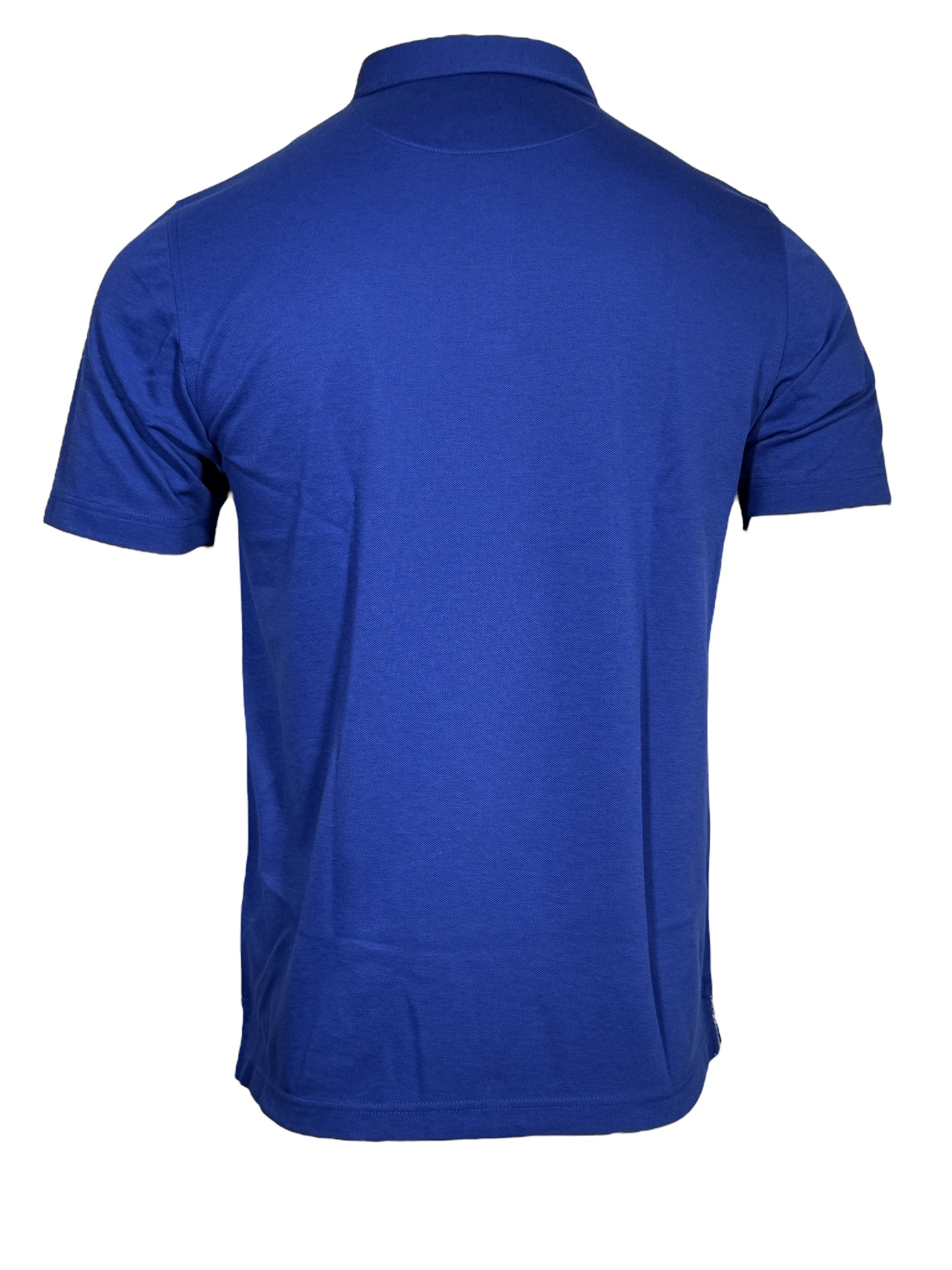 BUTTON DOWN MEN'S TECH PIQUE POLO - SOLID COBALT BLUE