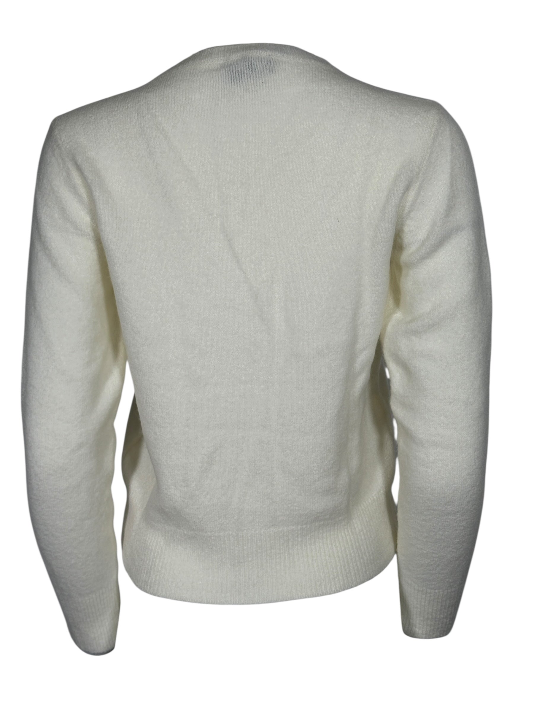 ANNECLAIRE WOOL/CASHMERE CREW SWEATER - WINTER WHITE