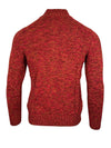 SETTEFILI CASHMERE - 4 PLY QUARTER ZIP MEN'S SWEATER - BURGUNDY/ORANGE MIX