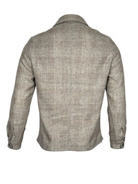 MANTO FERLA ALPACA OVERSHIRT JACKET - GREY & BROWN CHECK