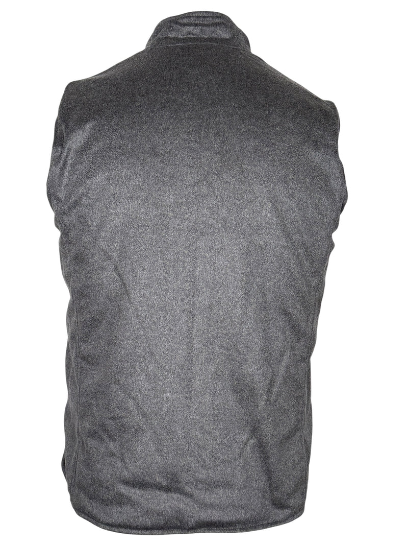 DEL VECCHIO MEN'S SUEDE & CASHMERE REVERSIBLE VEST - NAVY/GREY