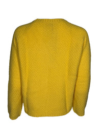 ROSSO 35 BASKET STITCH CREW SWEATER - SUNFLOWER