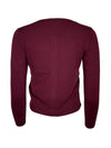 PUROTATTO RIBBED BACK CASHMERE CARDIGAN - BORDEAUX
