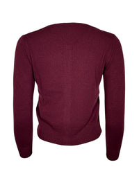 PUROTATTO RIBBED BACK CASHMERE CARDIGAN - BORDEAUX
