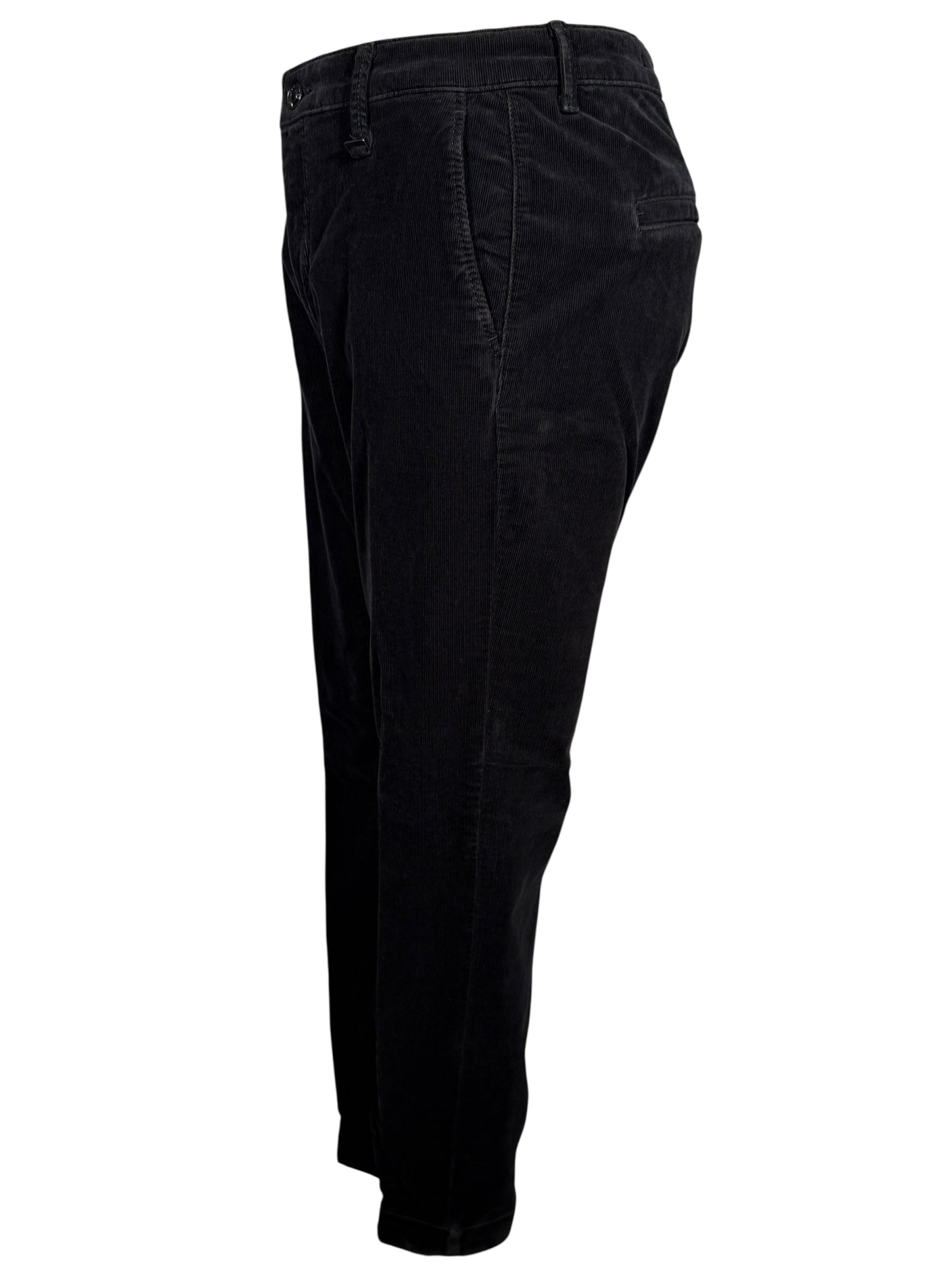 MAC WOMEN'S CHINO TURN UP CORDUROY PANT - BLACK