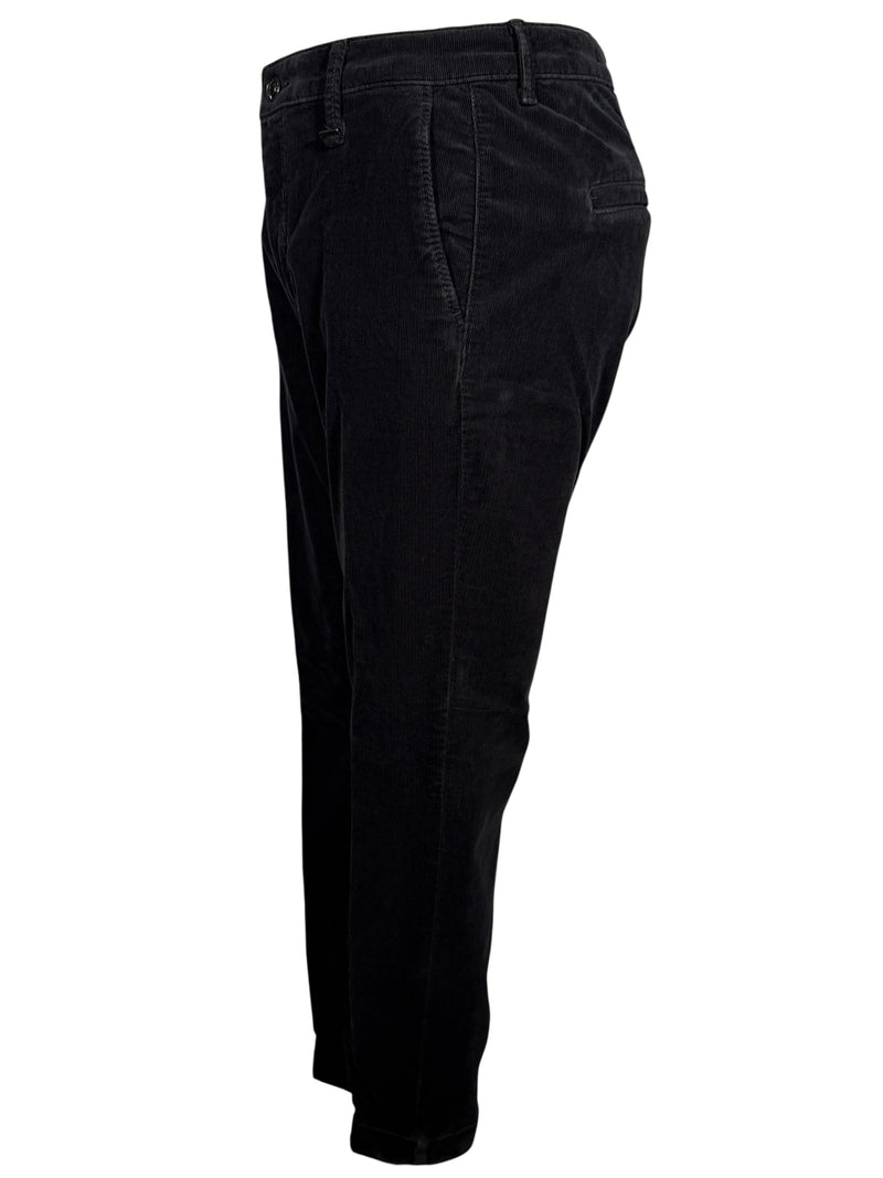 MAC WOMEN'S CHINO TURN UP CORDUROY PANT - BLACK