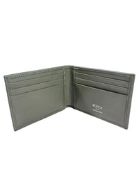 BOSCA 1911 SAFFIANO SMALL BIFOLD WALLET - GREEN