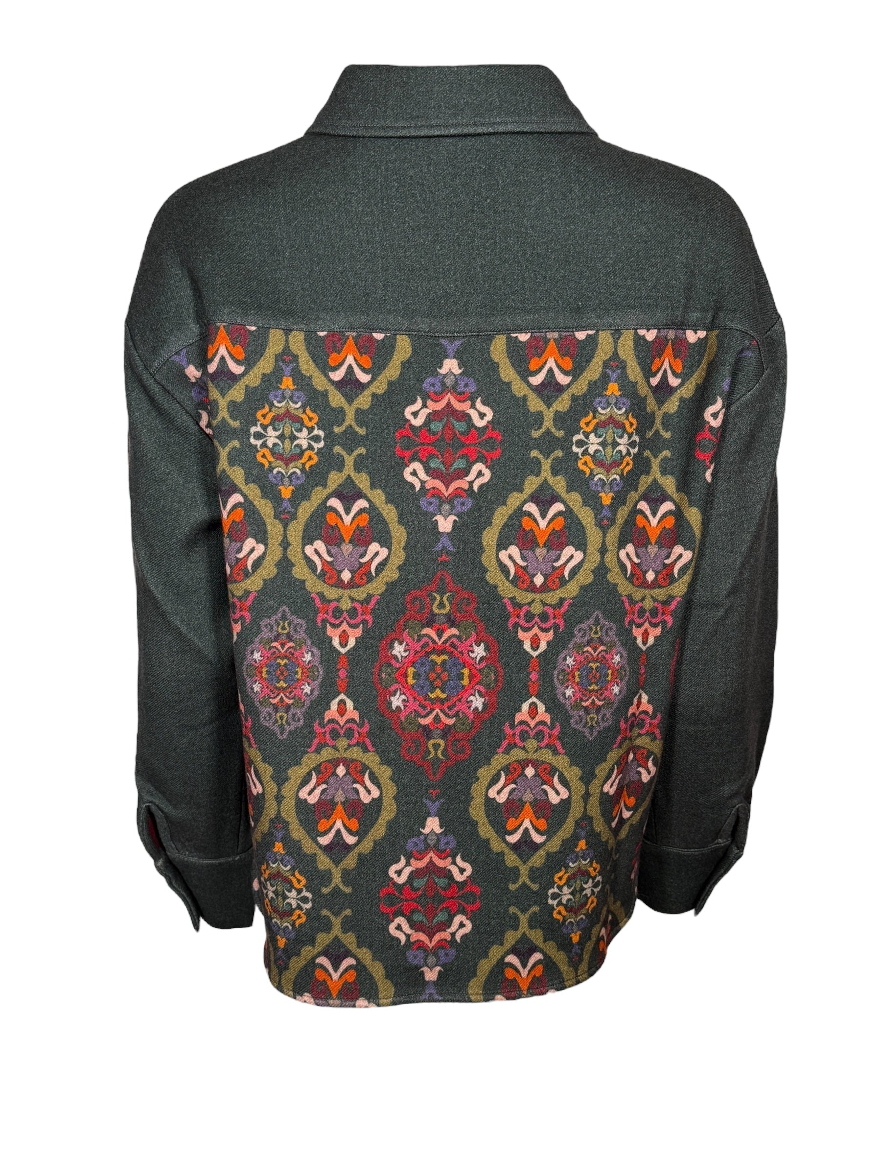 FRANCO FERRARI PRINT WOOL JACKET - GREEN