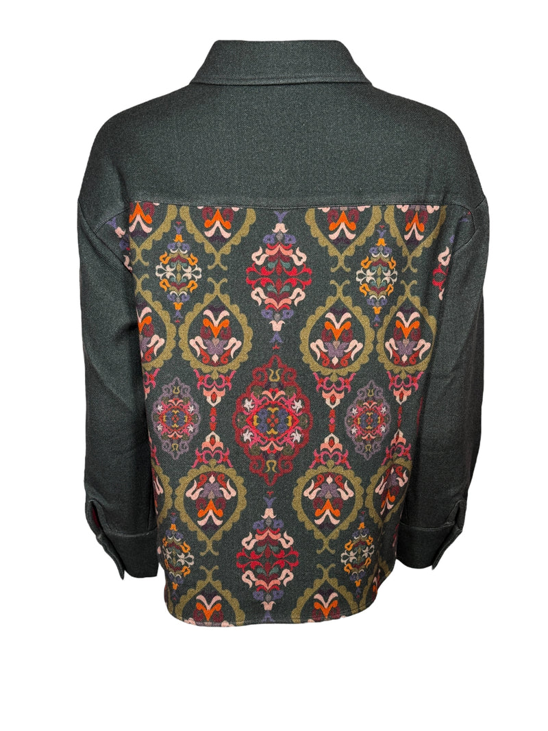FRANCO FERRARI PRINT WOOL JACKET - GREEN