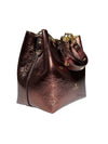 CUOIERIA FIORENTINA ALICE SMALL BUCKET BAG - METALLIC CHOCOLATE