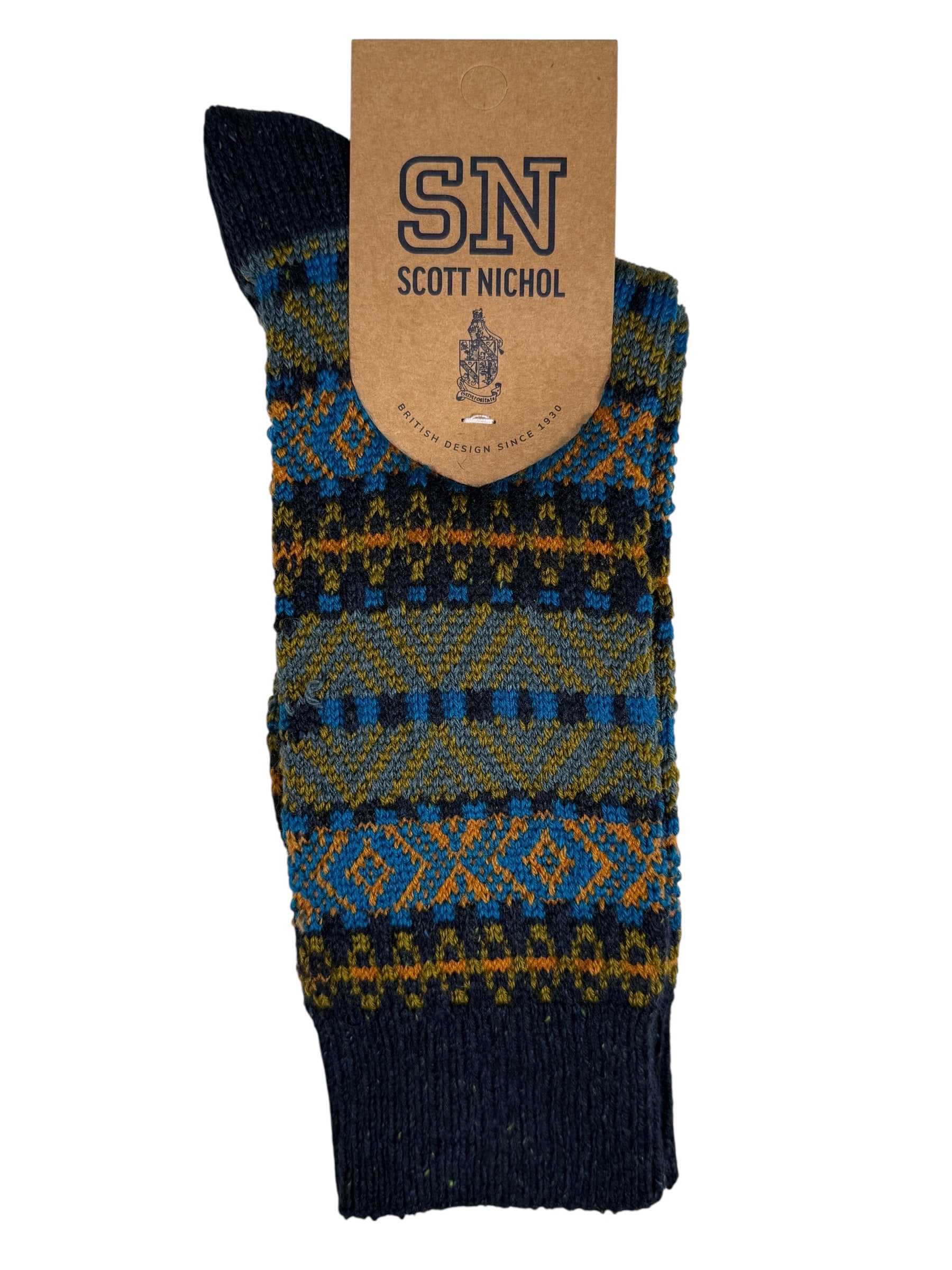 PANTHERELLA BECK MEN'S WOOL SOCK - NAVY