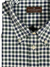 BUTTON DOWN SPORT SHIRT - NAVY/GREEN GINGHAM