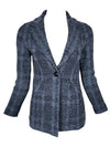 AMINA RUBINACCI PLAID COAT - DENIM MARINO