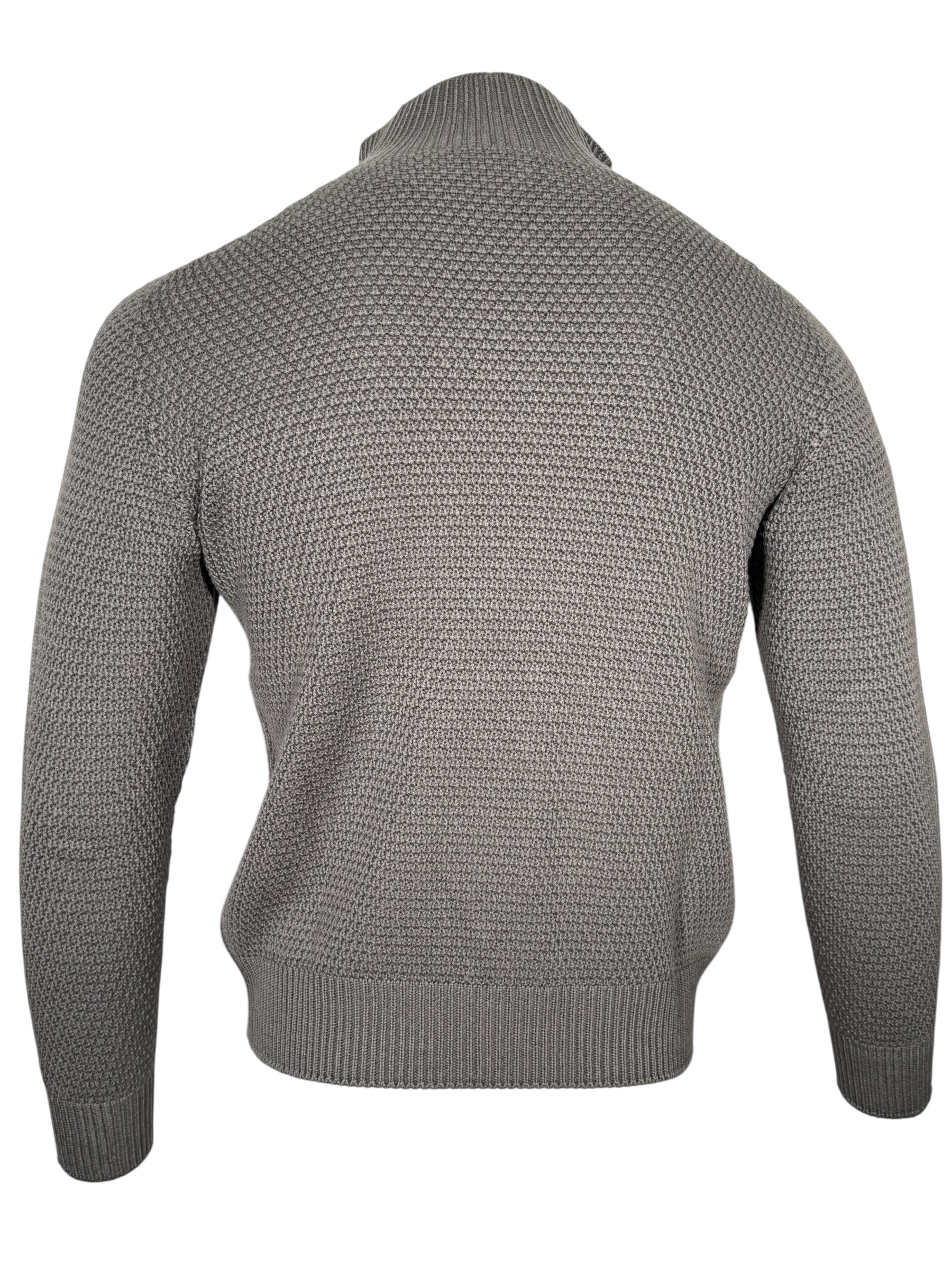 FLY3 REVERSIBLE FULL ZIP SWEATER - GREY