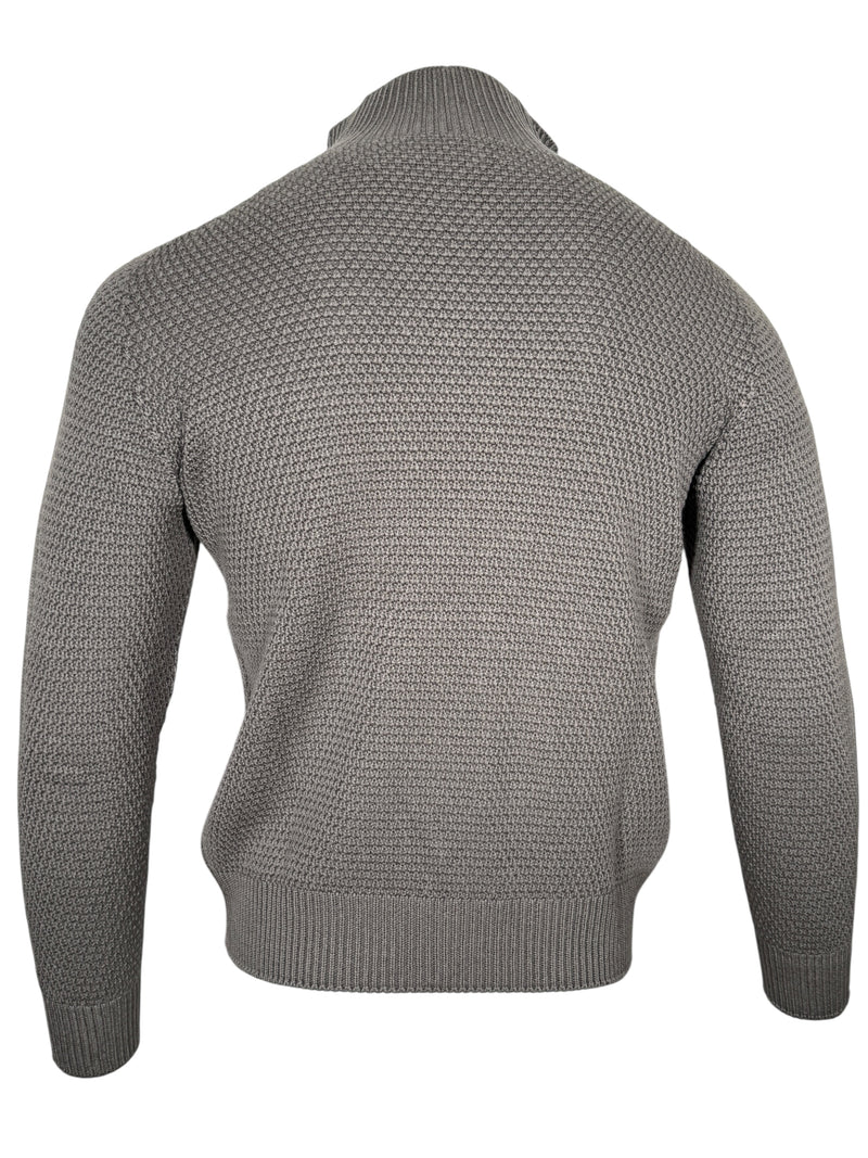 FLY3 REVERSIBLE FULL ZIP SWEATER - GREY