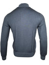 BUTTON DOWN VINTAGE 1/4 ZIP SWEATER - DARK DENIM